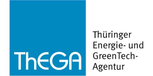 Man sieht das Logo der Thüringer Energie- und GreenTech-Agentur ThEGA, für den Vortrag zum Flächenpoolmodell bei Windenergieprojekten verantwortlich.