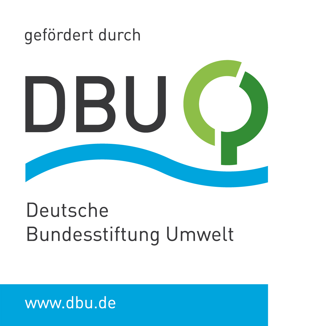Man sieht das Logo der DBU und einen Hinweis, dass die DBU dieses Projekt gefördert hat.